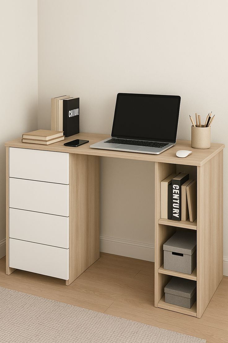 Desk - 120*80*50 - Wood&White - MA28