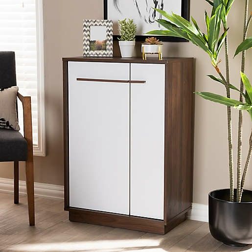 Shoe Rack - 100 x 80 x 40 cm - White & Wood - SC2