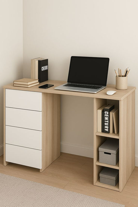 Desk - 120*80*50 - Wood&White - MA28