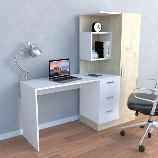 Desk - 160*160*50 cm - Wood&White - MA32