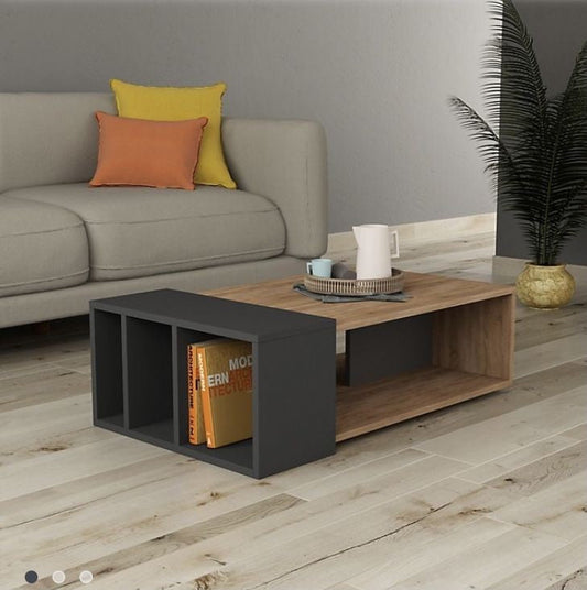 Coffee Table - 40 x 50 x 100 cm - Grey & Wood - CT4