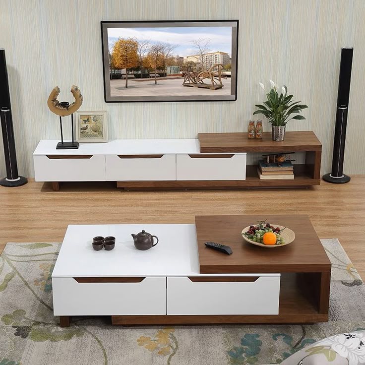 Table Set - 40/50 x 50/70 cm - Grey & Wood - GLR8