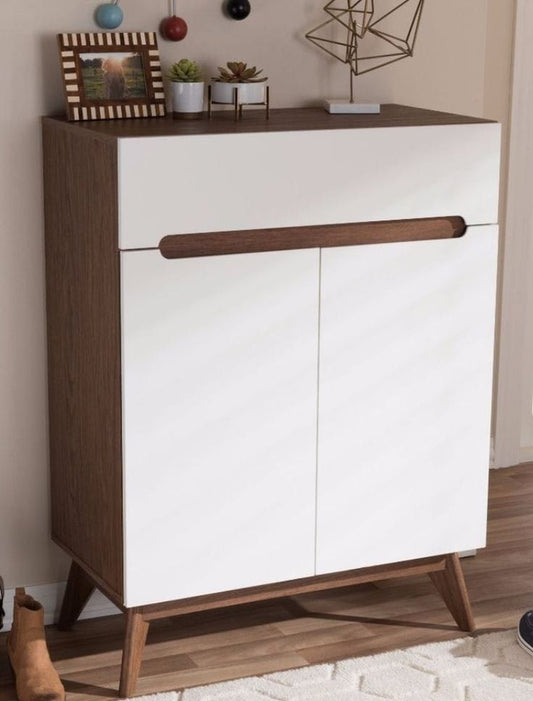 Shoe Rack - 100 x 80 x 40 cm - White & Wood - SC18