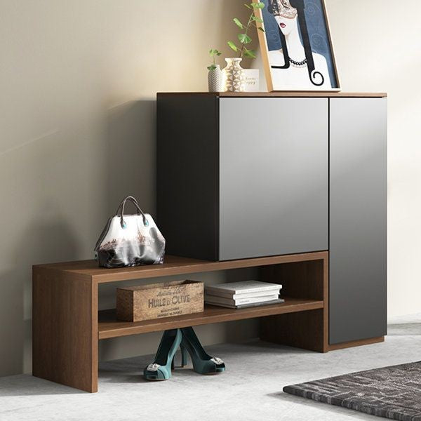 Shoe Rack - 110 x 140 x 35 cm - Woody & Grey - SC66