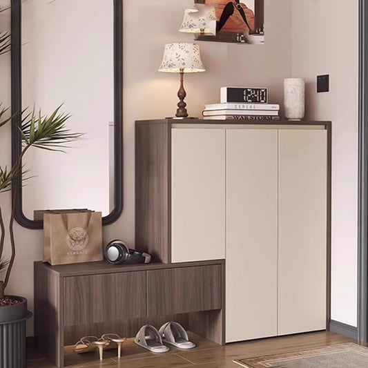 Shoe Rack - 110 x 140 x 35 cm - Wood & Off-White - SC70