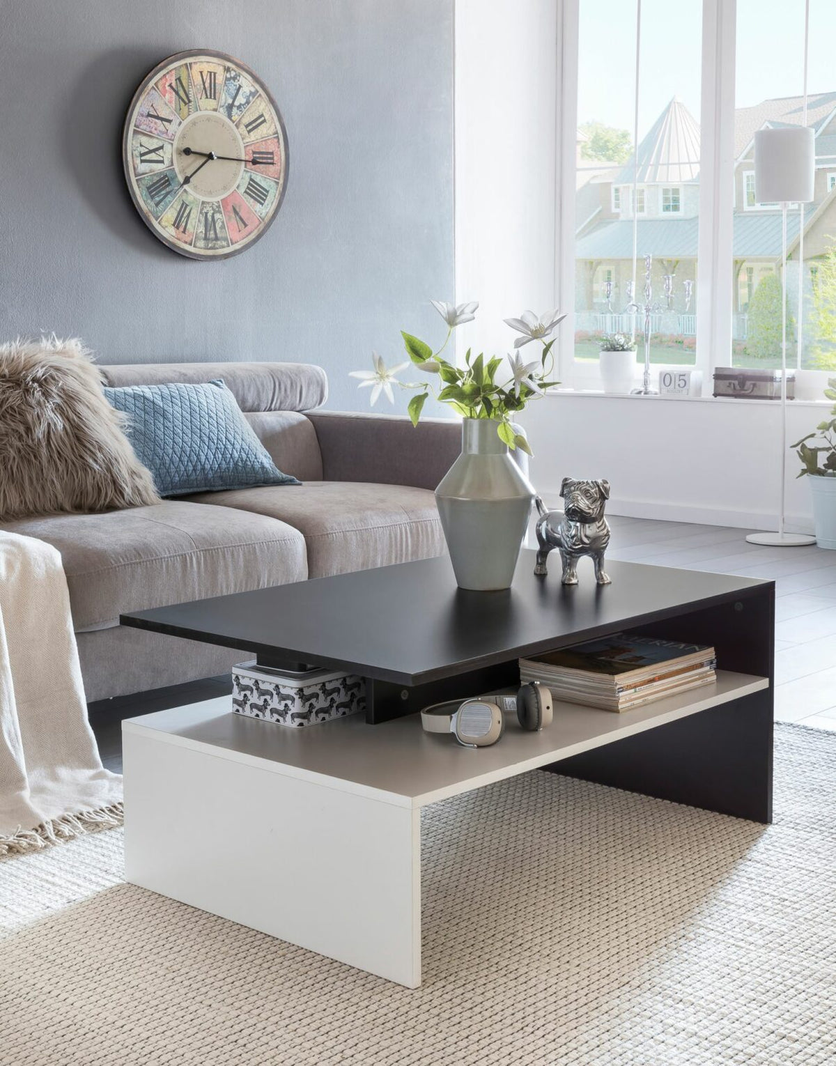 Coffee Table - 40 x 50 x 100 cm - Black & White - CT44