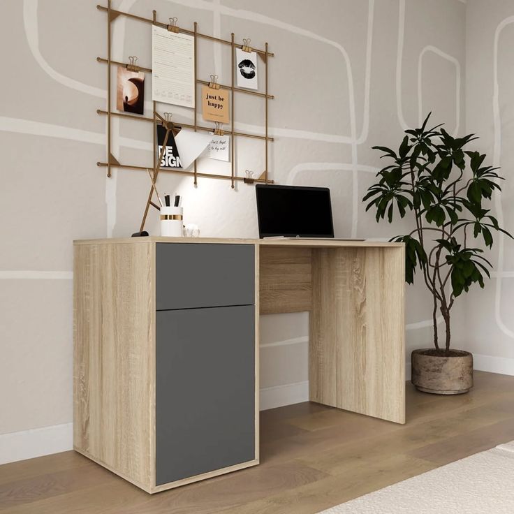 Desk - 110*80*50 cm Wood&Grey - MA27